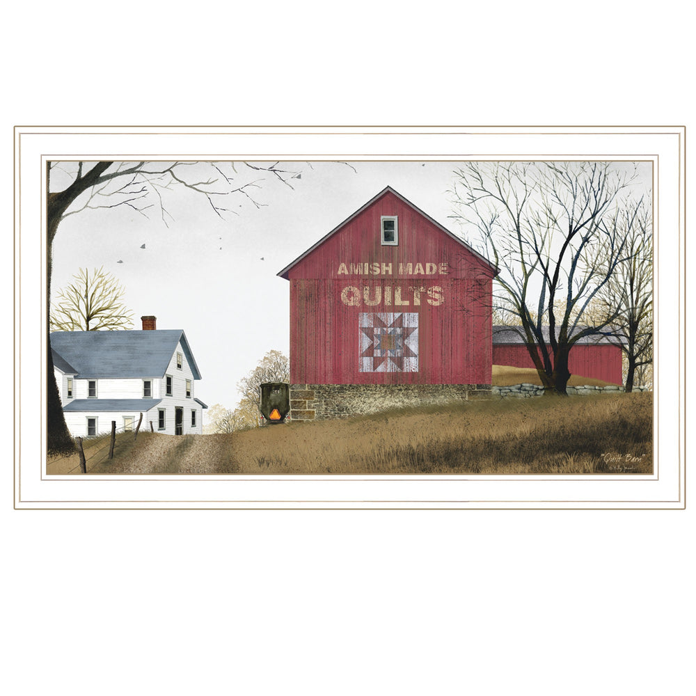 Homeroots The Quilt Barn 4 White Framed Print Wall Art  Wood Product Paper Print Uv Coating 406416