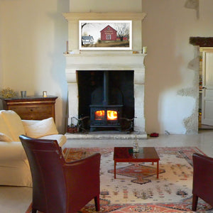 Homeroots The Quilt Barn 4 White Framed Print Wall Art  Wood Product Paper Print Uv Coating 406416