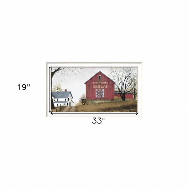 Homeroots The Quilt Barn 4 White Framed Print Wall Art  Wood Product Paper Print Uv Coating 406416