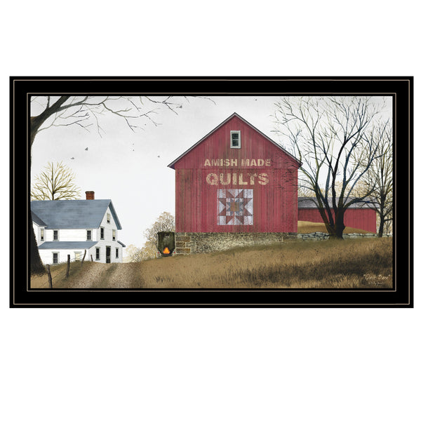 Homeroots The Quilt Barn 5 Black Framed Print Wall Art  Wood Product Paper Print Uv Coating 406417