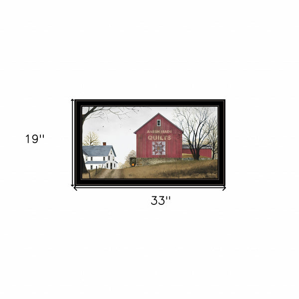 Homeroots The Quilt Barn 5 Black Framed Print Wall Art  Wood Product Paper Print Uv Coating 406417