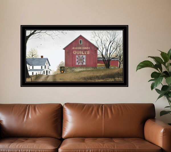 Homeroots The Quilt Barn 5 Black Framed Print Wall Art  Wood Product Paper Print Uv Coating 406417