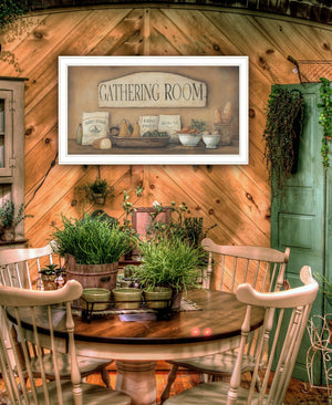 HomeRoots Gathering Room 1 Framed Print - Modern Kitchen Wall Art with Food & Beverage Theme for Stylish Decor 406441