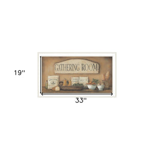 HomeRoots Gathering Room 1 Framed Print - Modern Kitchen Wall Art with Food & Beverage Theme for Stylish Decor 406441