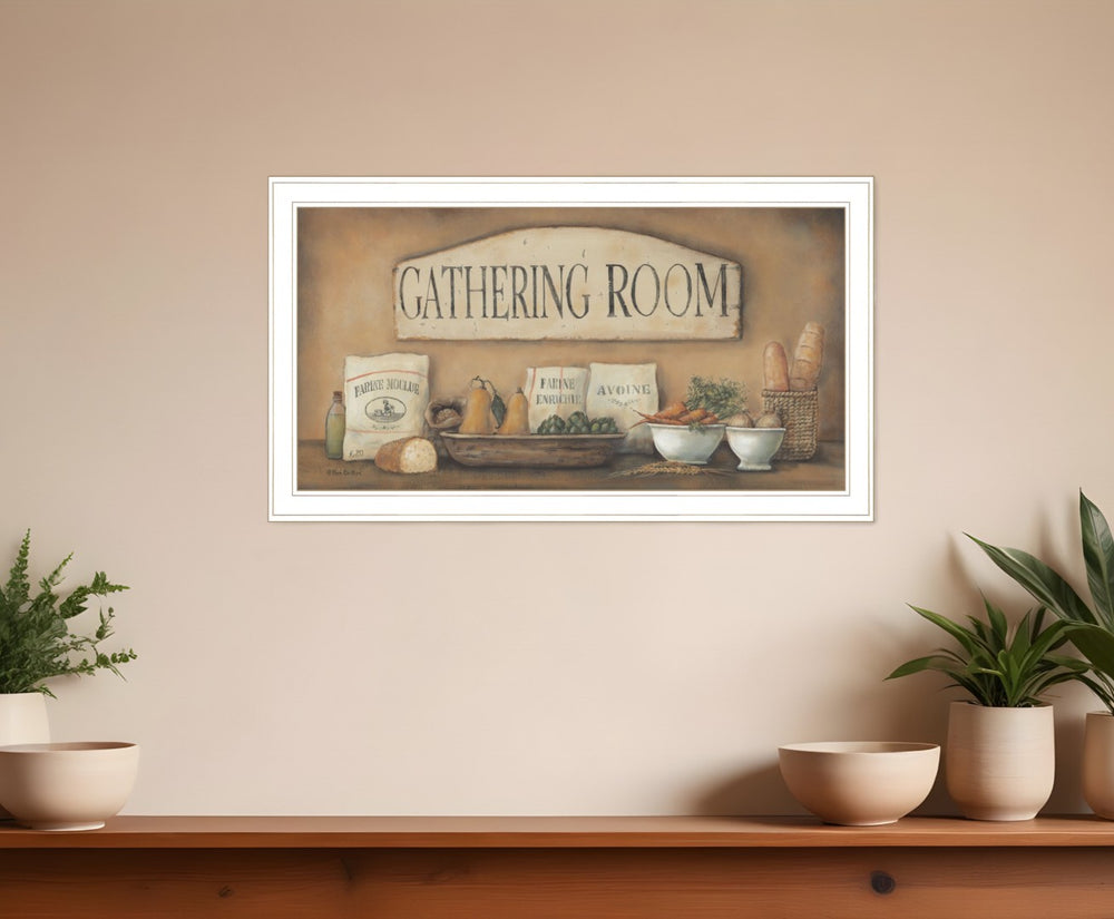 HomeRoots Gathering Room 1 Framed Print - Modern Kitchen Wall Art with Food & Beverage Theme for Stylish Decor 406441