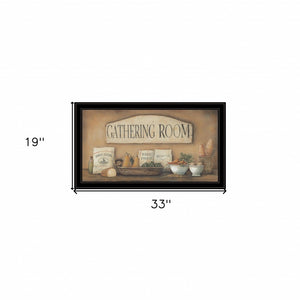 HomeRoots Gathering Room 2 Black Framed Print: Rustic Bread Wall Art for Modern Kitchen Décor & Easy Display 406442