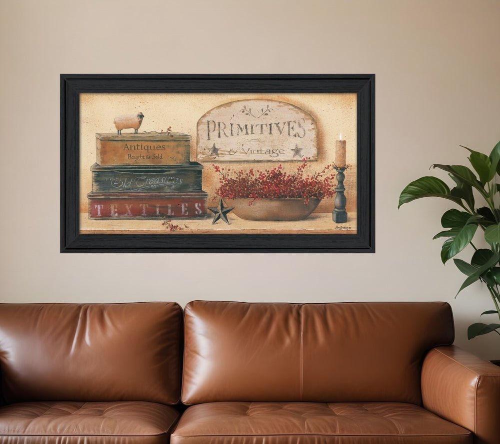 HomeRoots Primitives Black Framed Wall Art Print – Rustic Vintage Charm for Farmhouse & Eclectic Decor 406449