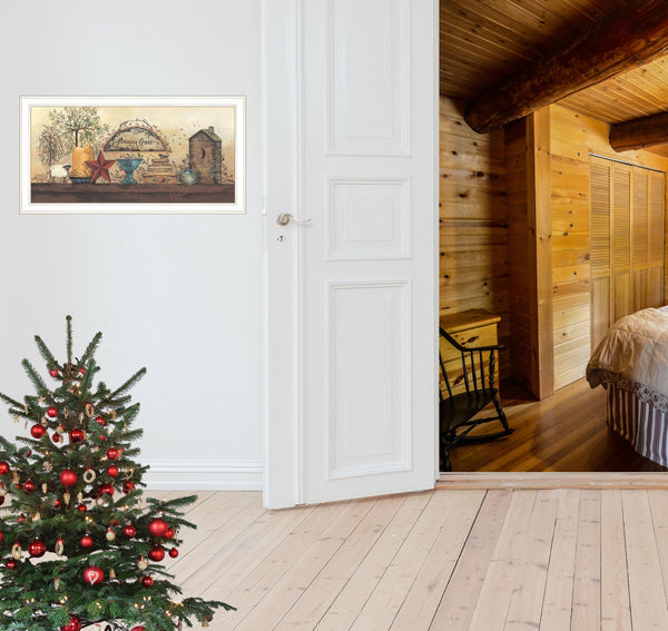 Homeroots Amazing Grace Shelf 1 White Framed Print Wall Art  Wood Product Paper Print Uv Coating 406490