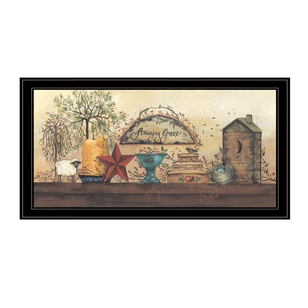HomeRoots Amazing Grace Shelf 2 Framed Print Wall Art - Modern Elegance for Home, Office & Retail Spaces 406491