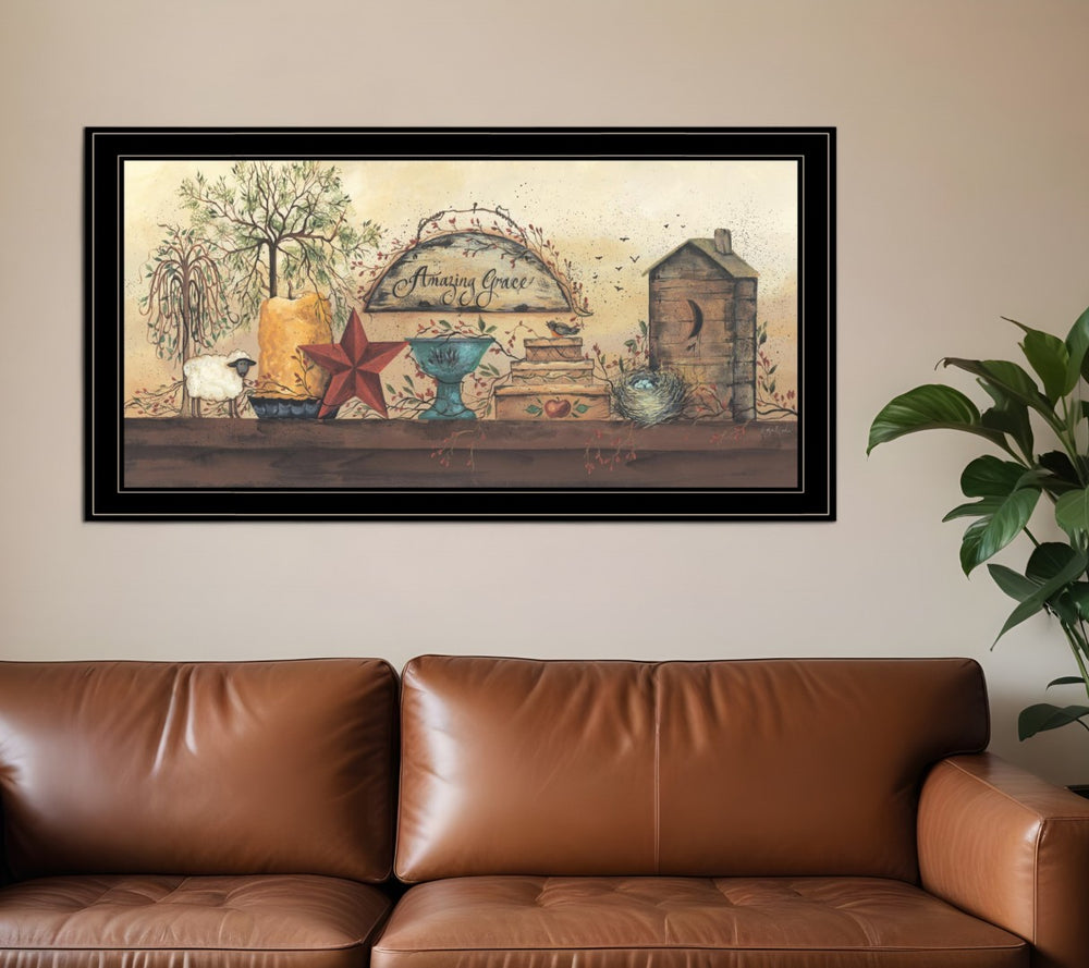 HomeRoots Amazing Grace Shelf 2 Framed Print Wall Art - Modern Elegance for Home, Office & Retail Spaces 406491