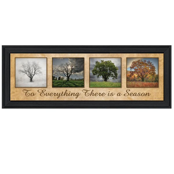 Homeroots There Is A Season Big Trees Black Framed Print Wall Art  Wood Product Paper Print Uv Coating 406513