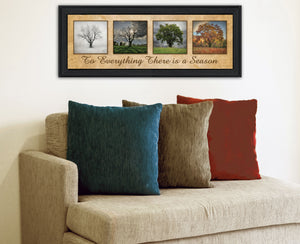 Homeroots There Is A Season Big Trees Black Framed Print Wall Art  Wood Product Paper Print Uv Coating 406513