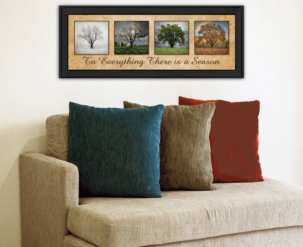 Homeroots There Is A Season Big Trees Black Framed Print Wall Art  Wood Product Paper Print Uv Coating 406513