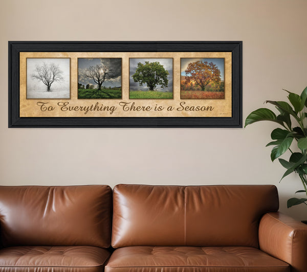 Homeroots There Is A Season Big Trees Black Framed Print Wall Art  Wood Product Paper Print Uv Coating 406513