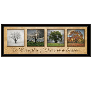 Homeroots There Is A Season Big Trees Black Framed Print Wall Art  Wood Product Paper Print Uv Coating 406514