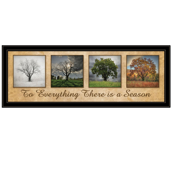 Homeroots There Is A Season Big Trees Black Framed Print Wall Art  Wood Product Paper Print Uv Coating 406514