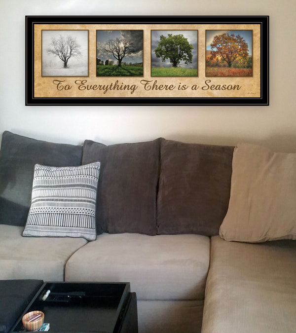 Homeroots There Is A Season Big Trees Black Framed Print Wall Art  Wood Product Paper Print Uv Coating 406514