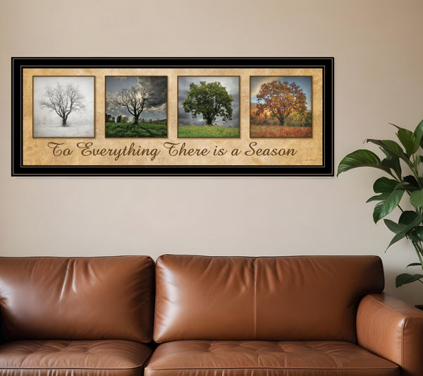 Homeroots There Is A Season Big Trees Black Framed Print Wall Art  Wood Product Paper Print Uv Coating 406514