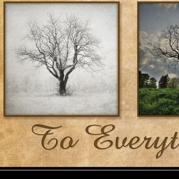 Homeroots There Is A Season Big Trees Black Framed Print Wall Art  Wood Product Paper Print Uv Coating 406514