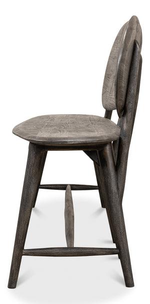 Sarreid Pebble Bench - Moleskin Grey Acacia Wood Seating For Stylish Outdoor & Indoor Spaces - Durable Elegance Grey  40653