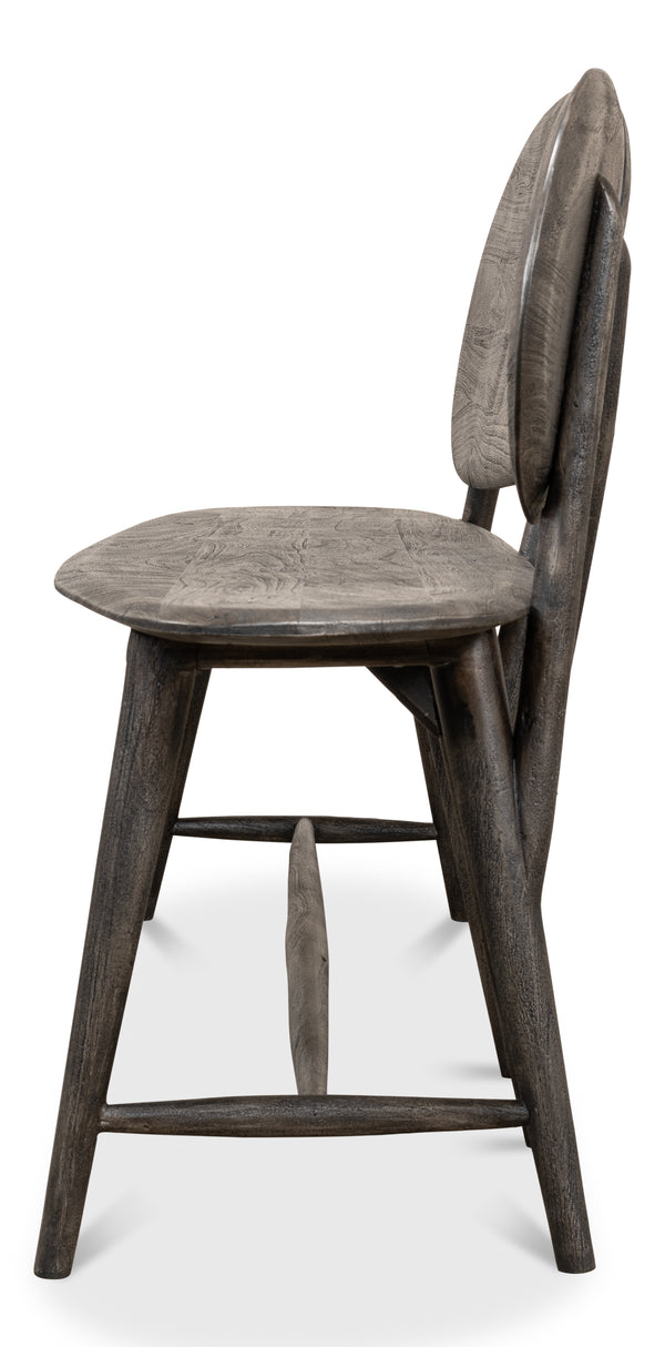 Sarreid Pebble Bench - Moleskin Grey Acacia Wood Seating For Stylish Outdoor & Indoor Spaces - Durable Elegance Grey  40653