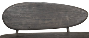 Sarreid Pebble Bench - Moleskin Grey Acacia Wood Seating For Stylish Outdoor & Indoor Spaces - Durable Elegance Grey  40653