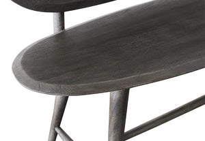 Sarreid Pebble Bench - Moleskin Grey Acacia Wood Seating For Stylish Outdoor & Indoor Spaces - Durable Elegance Grey  40653