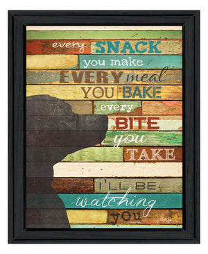 Homeroots Ill Be Watching You 6 Black Framed Print Wall Art  Wood Product Paper Print Uv Coating 406551