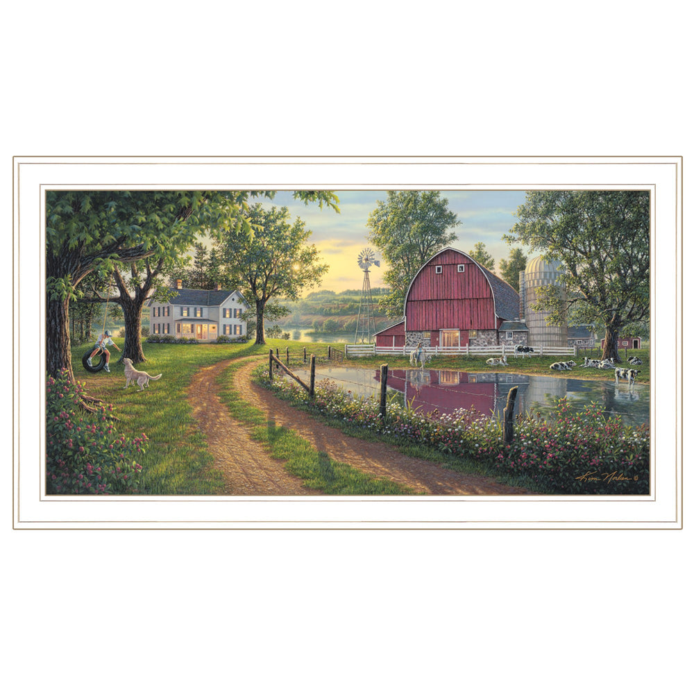 Homeroots The Road Home 10 White Framed Print Wall Art  Wood Product Paper Print Uv Coating 406607