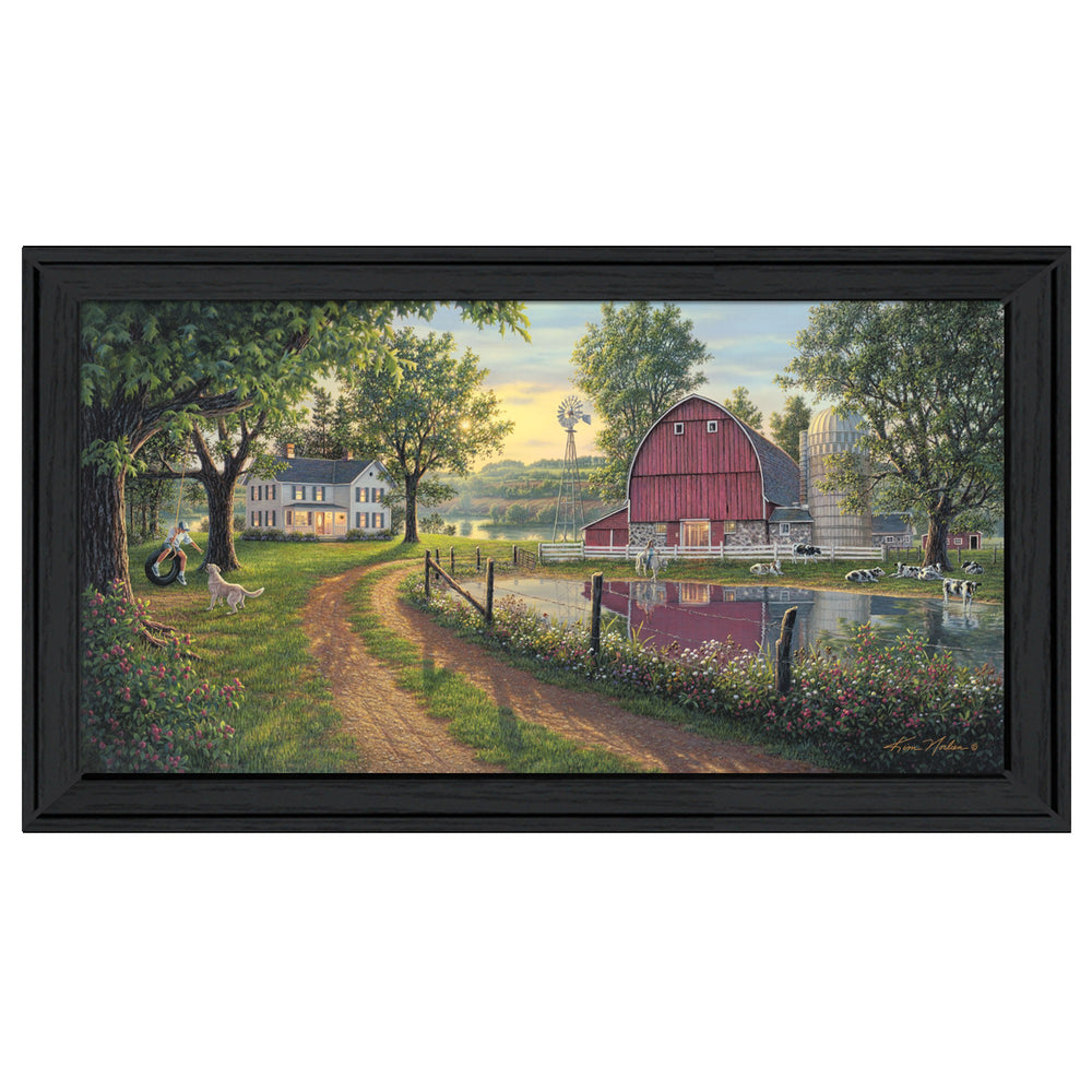 Homeroots The Road Home 11 Black Framed Print Wall Art  Wood Product Paper Print Uv Coating 406608
