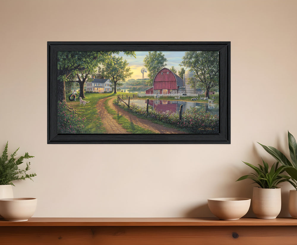 Homeroots The Road Home 11 Black Framed Print Wall Art  Wood Product Paper Print Uv Coating 406608