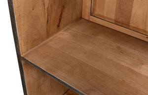 Sarreid A Gem Of A Handle Display Cabinet Left - Stylish Moleskin Grey Acacia Wood With Glass & Brass Accents Grey  40661l