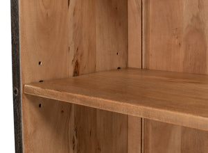 Sarreid A Gem Of A Handle Display Cabinet Left - Stylish Moleskin Grey Acacia Wood With Glass & Brass Accents Grey  40661l