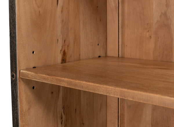 Sarreid A Gem Of A Handle Display Cabinet Left - Stylish Moleskin Grey Acacia Wood With Glass & Brass Accents Grey  40661l