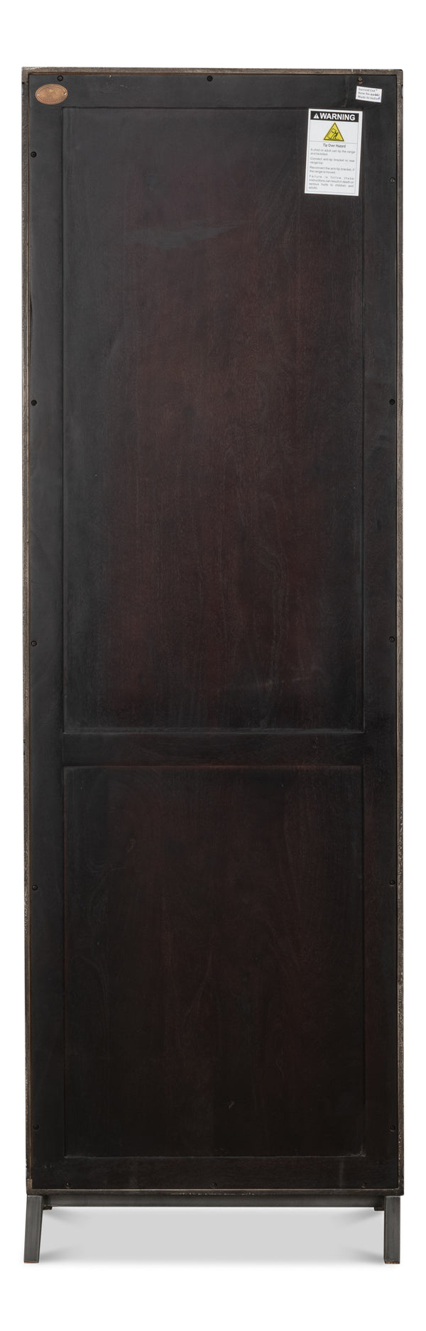 Sarreid A Gem Of A Handle Display Cabinet Right - Moleskin Grey, Acacia Wood & Steel, Sleek Glass Design Grey  40661r