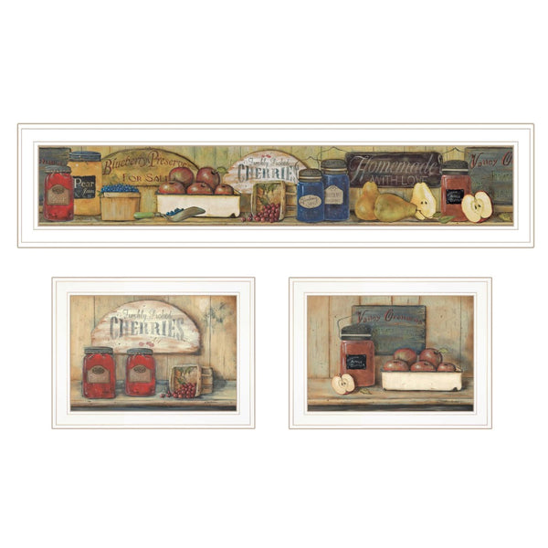 HomeRoots Set of Three Country Kitchen Framed Prints - Charming Wall Art for Cozy Dining Spaces 406625
