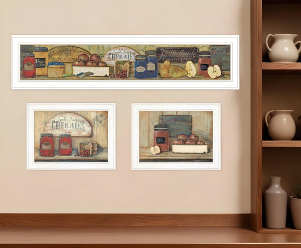 HomeRoots Set of Three Country Kitchen Framed Prints - Charming Wall Art for Cozy Dining Spaces 406625