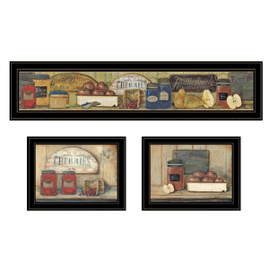 HomeRoots Set of Three Country Kitchen Framed Prints - Charming Wall Art for Modern Farmhouse Decor 406626