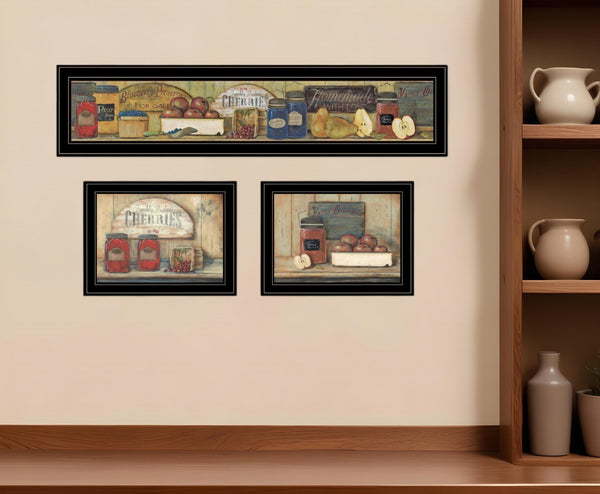 HomeRoots Set of Three Country Kitchen Framed Prints - Charming Wall Art for Modern Farmhouse Decor 406626