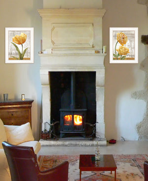 Homeroots Set Of Two Paris 1 White Framed Print Wall Art  Wood Product Paper Print Uv Coating 406629