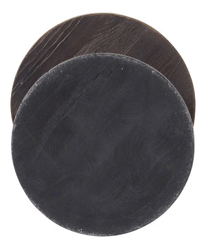 Sarreid Upturned Goblet Side Table In Moleskin Grey - Elegant Oak & Brass Design For Chic Living Spaces Grey  40662