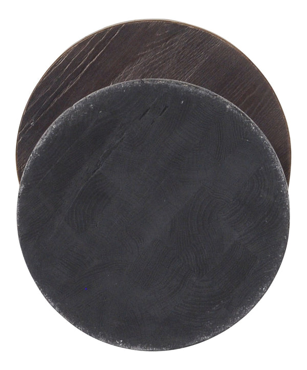 Sarreid Upturned Goblet Side Table In Moleskin Grey - Elegant Oak & Brass Design For Chic Living Spaces Grey  40662