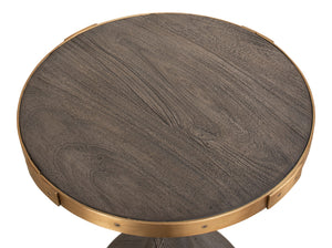 Sarreid Upturned Goblet Side Table In Moleskin Grey - Elegant Oak & Brass Design For Chic Living Spaces Grey  40662
