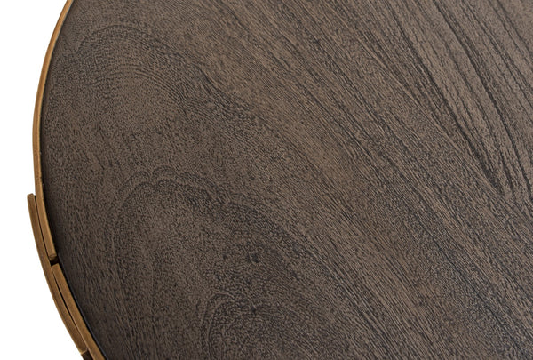 Sarreid Upturned Goblet Side Table In Moleskin Grey - Elegant Oak & Brass Design For Chic Living Spaces Grey  40662