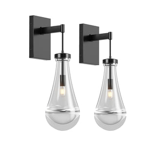 English Elm Wall Sconces Set Of Two - Elegant Black Dimmable Raindrop Lighting For Modern Homes & Spaces W2312P389960-GIGA