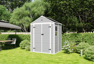 English Elm Campcraft 6x5 Ft Resin Outdoor Storage Shed with Uv Resistant Pp Panels and Lockable Door W1598S00021