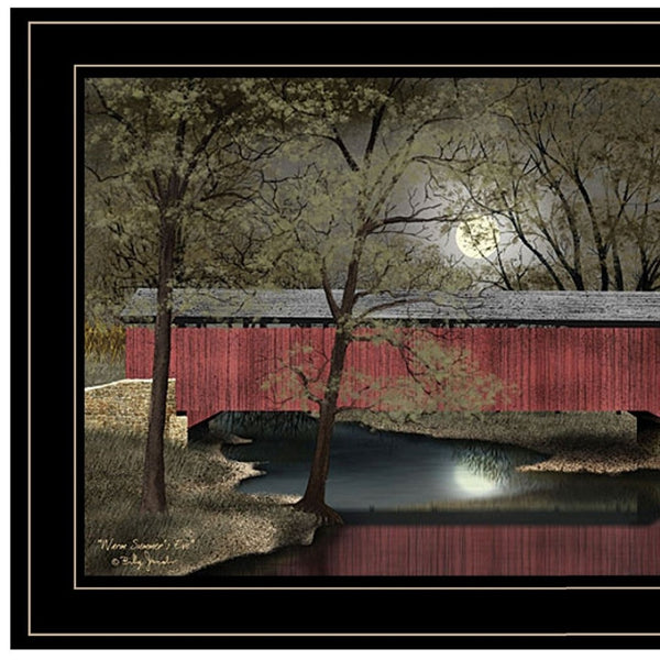 HomeRoots Midnight Moon Black Framed Print Wall Art – Striking Nature Scene for Modern Home Décor Update 406643