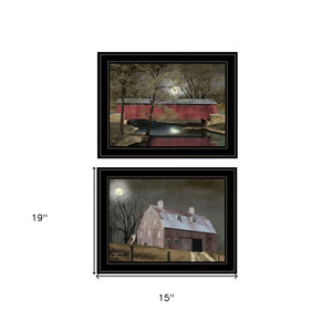 HomeRoots Midnight Moon Black Framed Print Wall Art – Striking Nature Scene for Modern Home Décor Update 406643