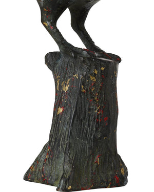 Currey & Company Han Dynasty Bird Bronze Sculpture - Exquisite 9-inch Decorative Art With Aged Patina Finish Black Bronze 1200-0992-currey-company