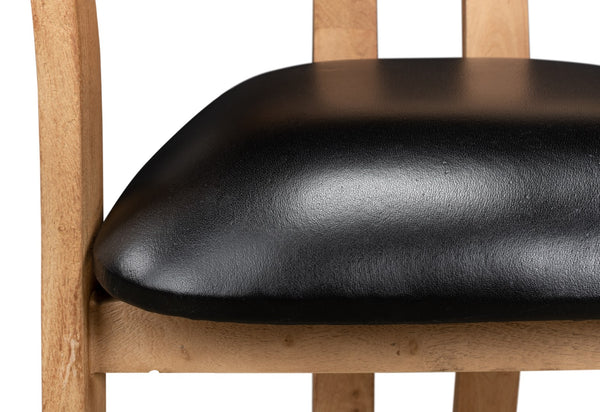 Sarreid Rift Dining Chair - Luxurious Lionskin Natural Acacia With Premium Top Grain Leather Upholstery Tan  40664